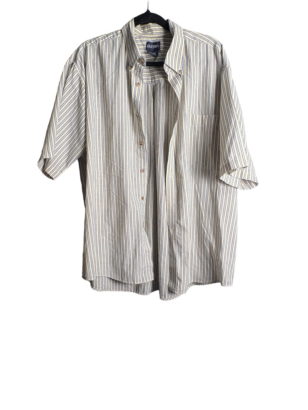 Vintage 90s Puritan Short-Sleeve Stripe Button-Up Shirt